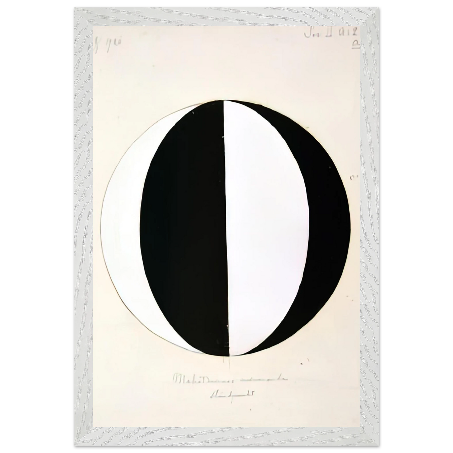 Hilma af Klint - THE MAHATMAS PRESENT STANDING POINT SERIES II NO 2A 1920 Wall art - 70x100 cm / 28x40 inches - Premium Wooden Framed Poster With Fine Art Paper-canvas - Black frame