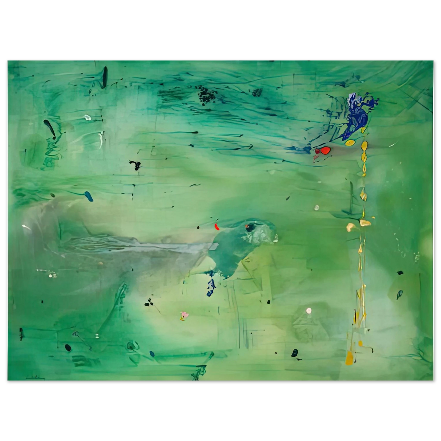 Helen Frankenthaler - A Green Thought in a Green Shade, 1981- Wall Art - 21x29.7 cm / 8x12" - Fine Art Poster-canvas - -
