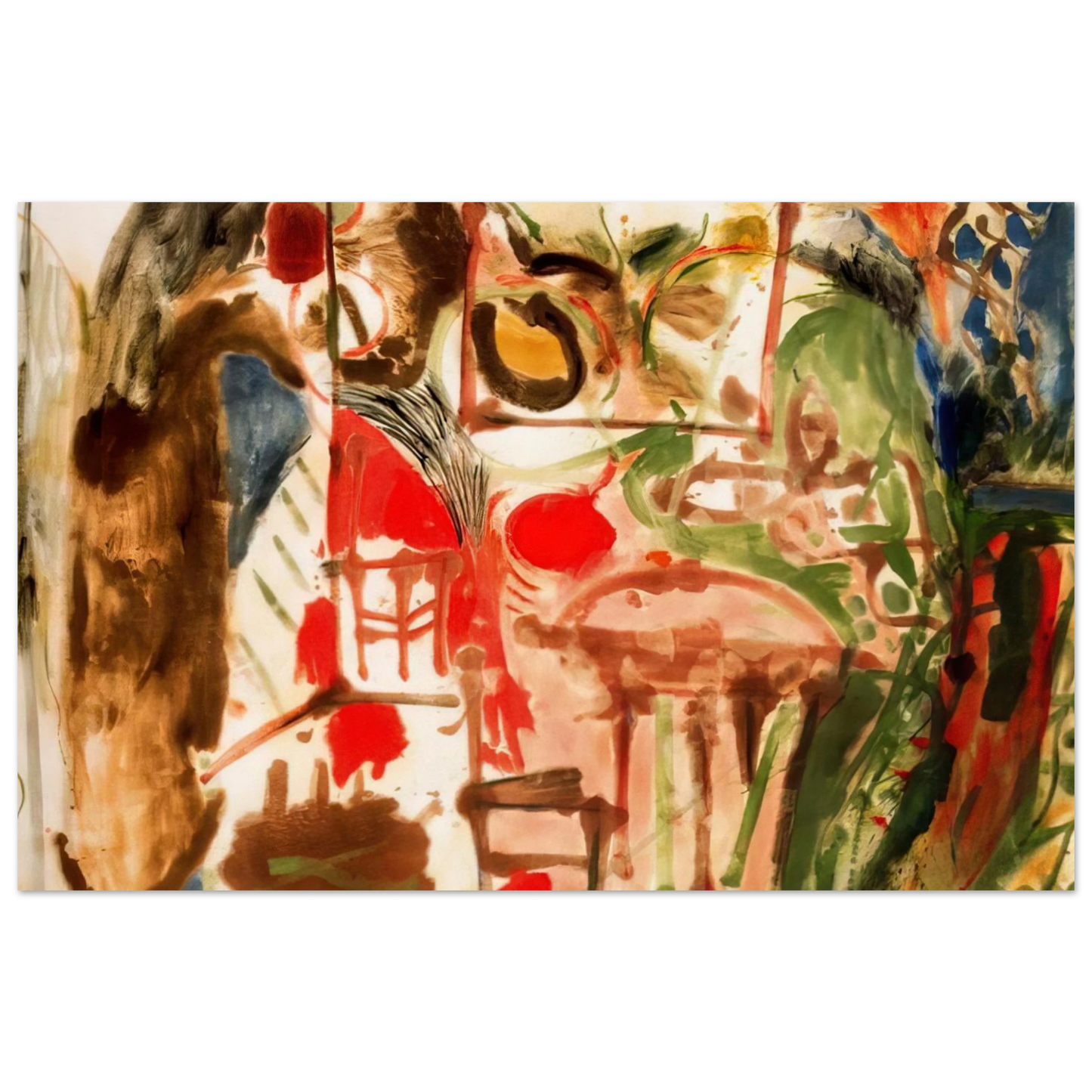 Helen Frankenthaler - Interior - 1957 Wall art - 27x35 cm / 11x14 inches - Premium Wooden Framed Poster With Fine Art Paper-canvas - White frame