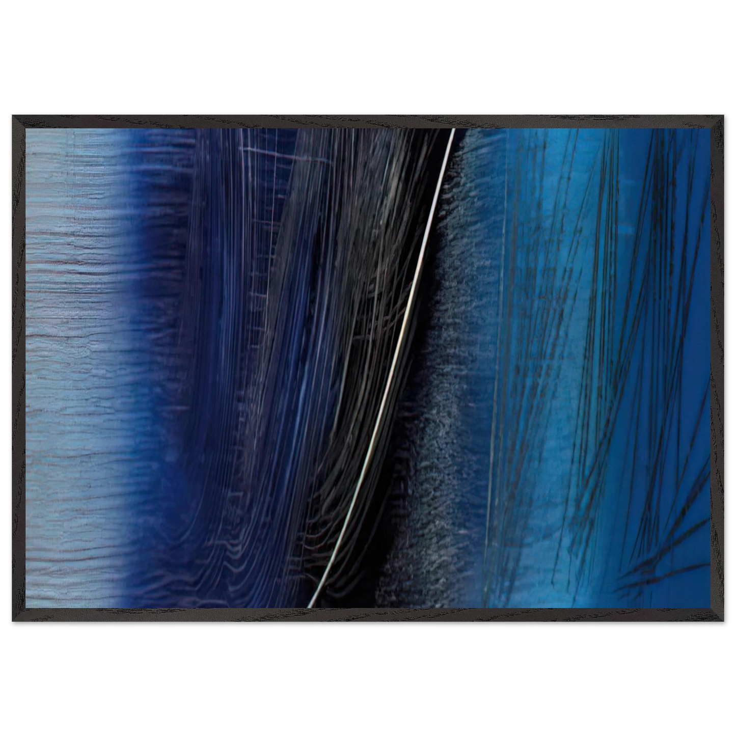 Untitled T1962-L7 - 1962 - Hans Hartung 70x100 cm / 28x40 inches Framed Art Print – Black Wooden Frame