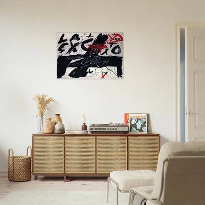 NEGRE I ROIG III FORA 1976 - Antoni Tapies Brushed Aluminum Print - 70x100 cm / 28x40 inches | Antoni Tapies Aluminum Print | Antoni Tapies Prints