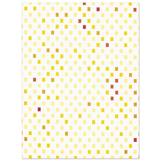 Francois Morellet - RÃƒÂ©partition alÃƒÂ©atoire du rouge au jaune suivant progression... - 1970  75x100 cm / 30x40inches Fine Art Poster