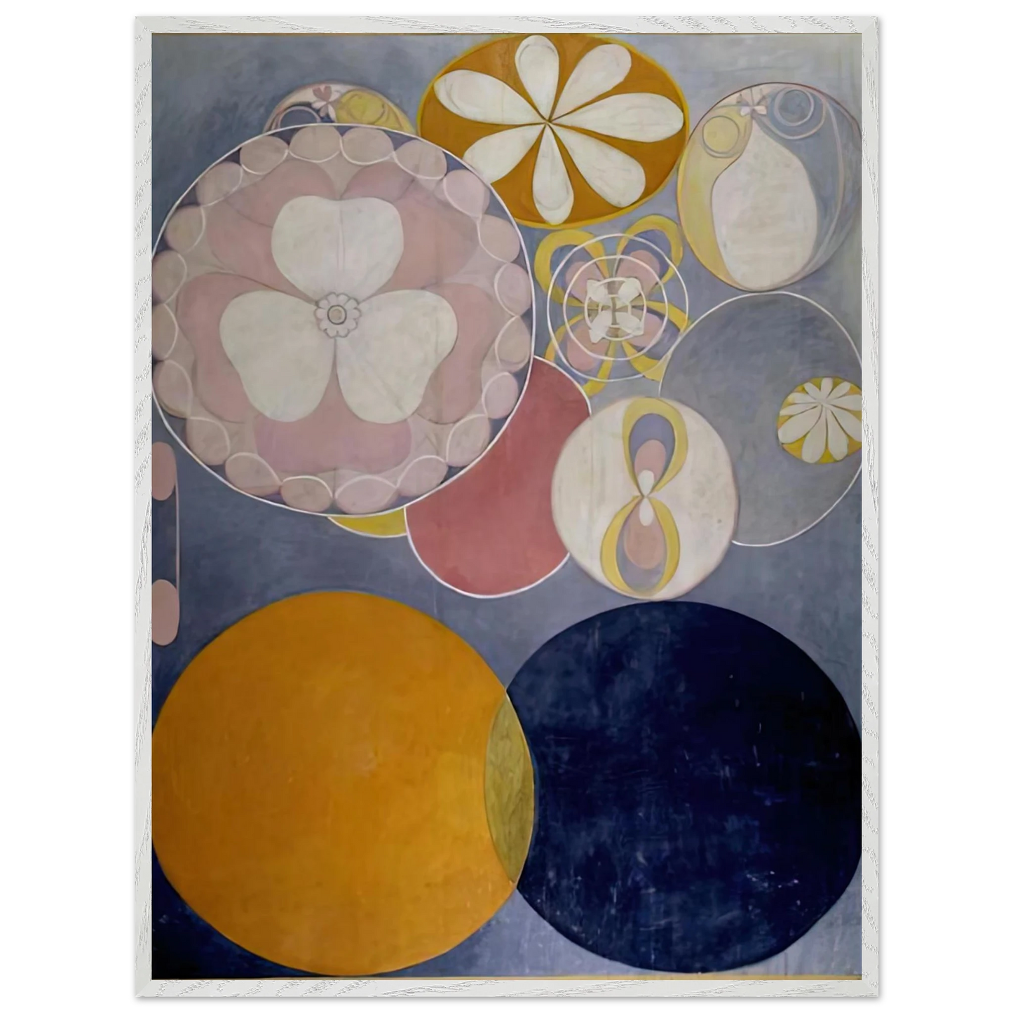 Hilma af Klint - DE TIO ST RSTA N 2 BARNAALDERN 1907 Wall art - 21x29.7 cm / 8x12" - Premium Wooden Framed Poster With Fine Art Paper-canvas - Wood frame