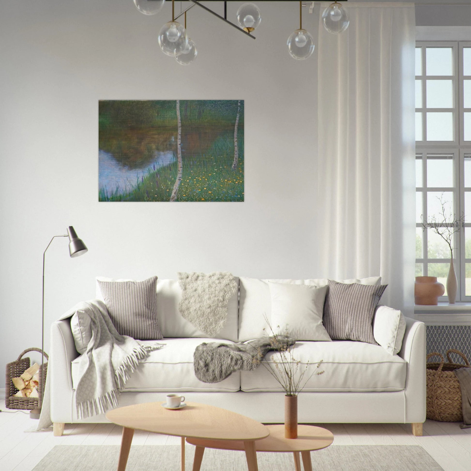 LAKESIDE WITH BIRCH TREES 1901 - Gustav Klimt Brushed Aluminum Print - 70x100 cm / 28x40 inches | Gustav Klimt Aluminum Print | Gustav Klimt Prints