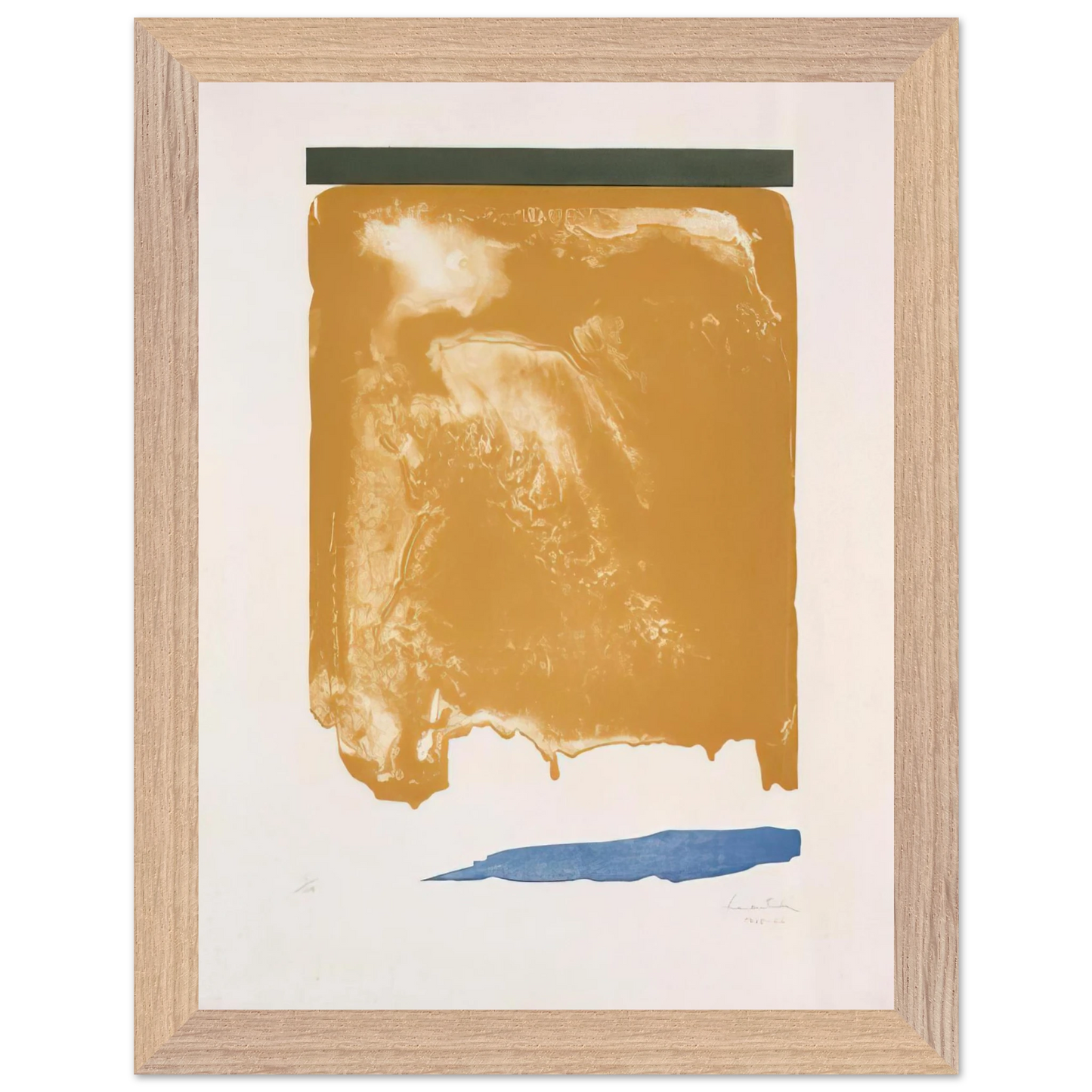 Helen Frankenthaler - Persian Garden - 1966 Wall art - 28x43  cm / XL (11x17 inches) - Premium Wooden Framed Poster With Fine Art Paper-canvas - White frame