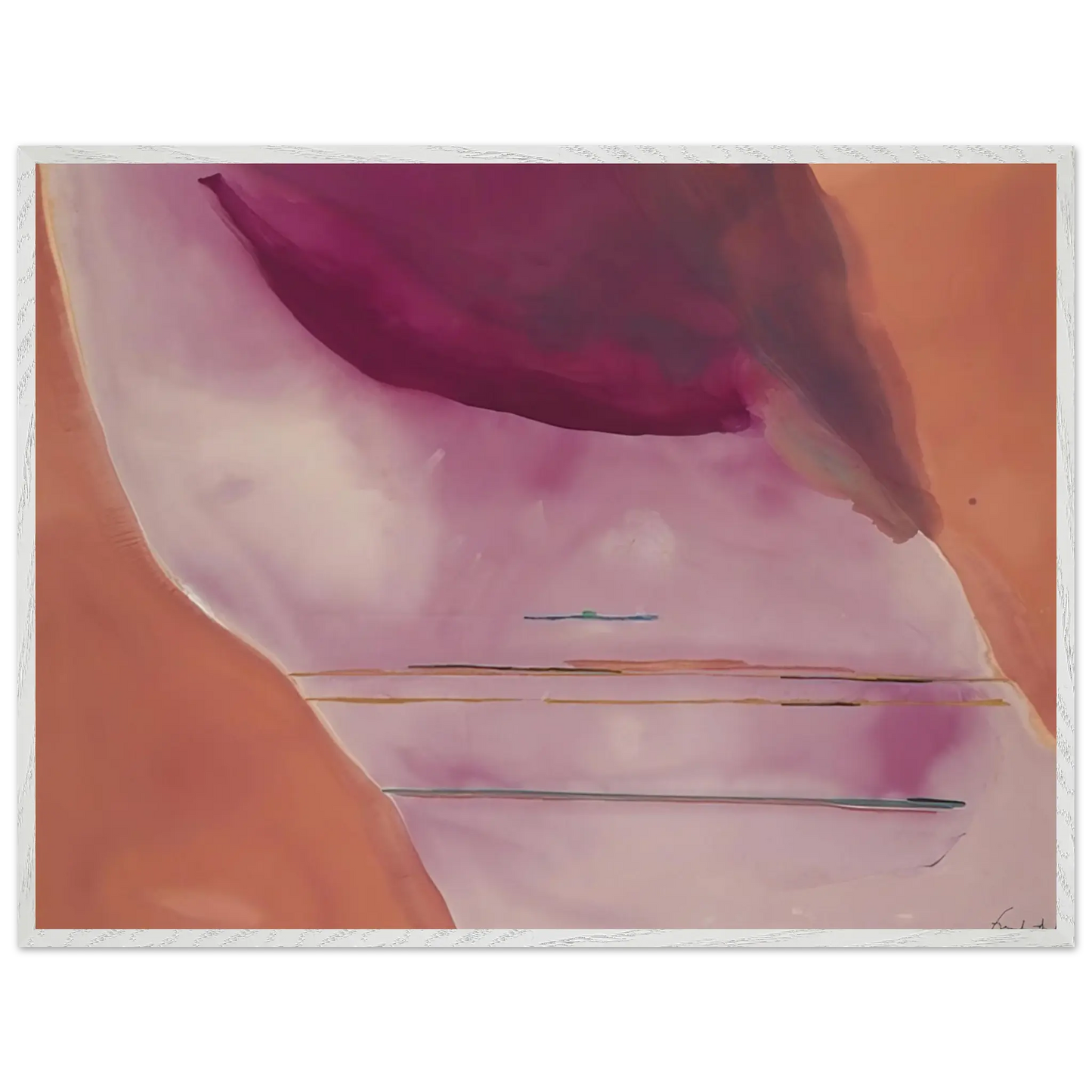 Helen Frankenthaler - Pendulum - 1972 Wall art - 60x90 cm / 24x36 Inches - Premium Wooden Framed Poster With Fine Art Paper - Wood frame