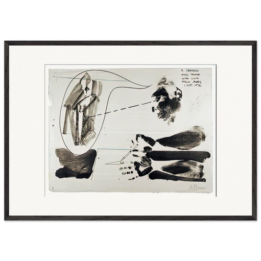 CARTOON FOR TANYA 1972 - Jasper Johns 70x100 cm / 28x40 inches Framed Art Print – Black Wooden Frame