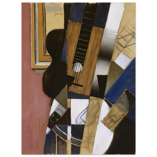 Juan Gris - GUITAR AND PIPE 1913  75x100 cm / 30x40inches Fine Art Poster
