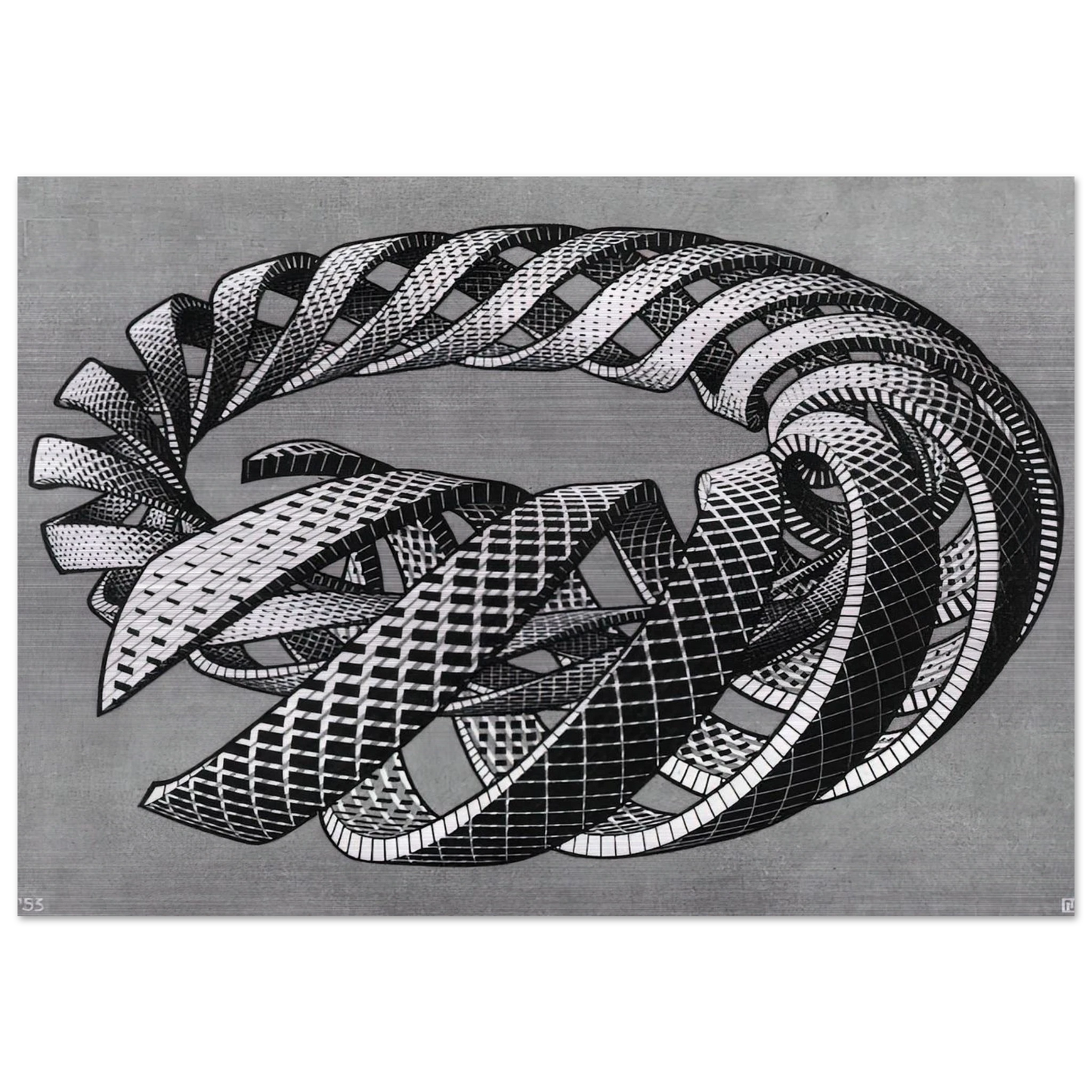 SPIRALS - MC Escher Brushed Aluminum Print - 70x100 cm / 28x40 inches | MC Escher Aluminum Print | MC Escher Prints