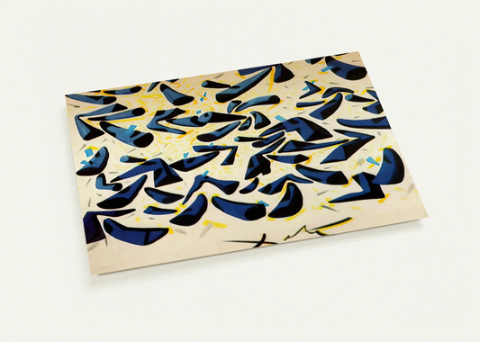 BLUE HORNS DESIGN FOR A SCARF By Salvador Dali Pack of 10 Post Cards | Salvador Dali Post Cards | A6 (10.5 x 14.8 cm) - 4.1 x 5.8 inches