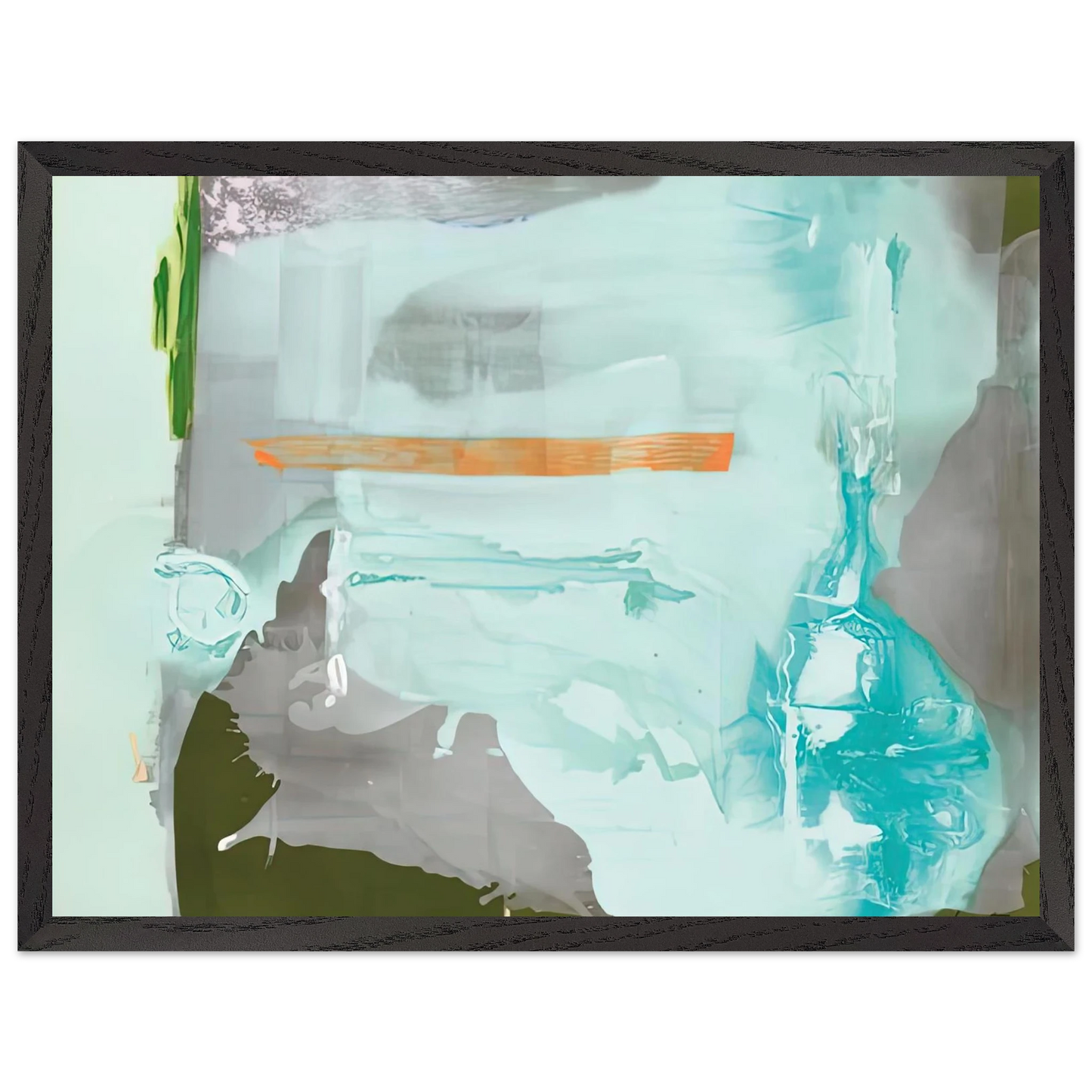 Helen Frankenthaler - Poseidon, 1990- Wall Art - 21x29.7 cm / 8x12" - Premium Wooden Framed Poster With Fine Art Paper-canvas - Black frame