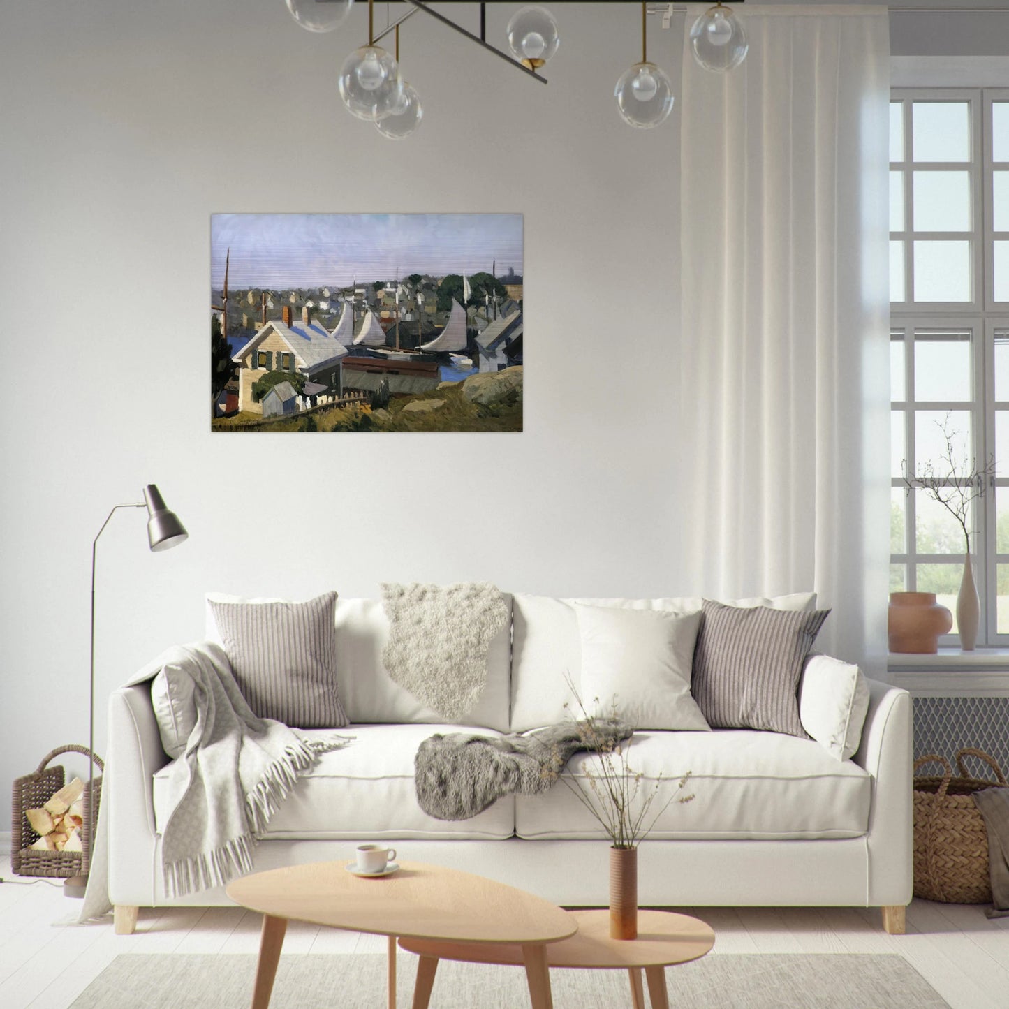 Gloucester Harbor - Edward Hopper Brushed Aluminum Print - 70x100 cm / 28x40 inches | Edward Hopper Aluminum Print | Edward Hopper Prints