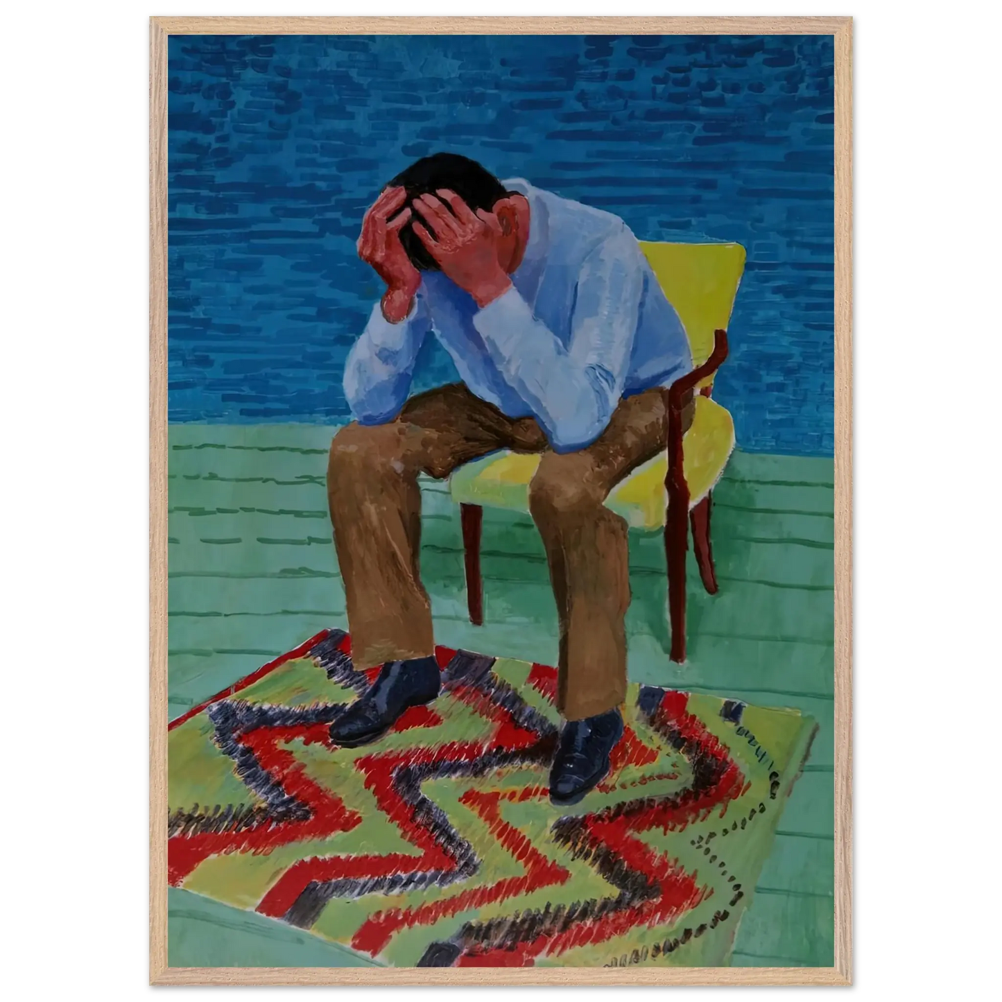 David Hockney - David Hockney Wall art - A2 (42 x 59.4  cm) - Premium Wooden Framed Poster With Fine Art Paper - Black frame