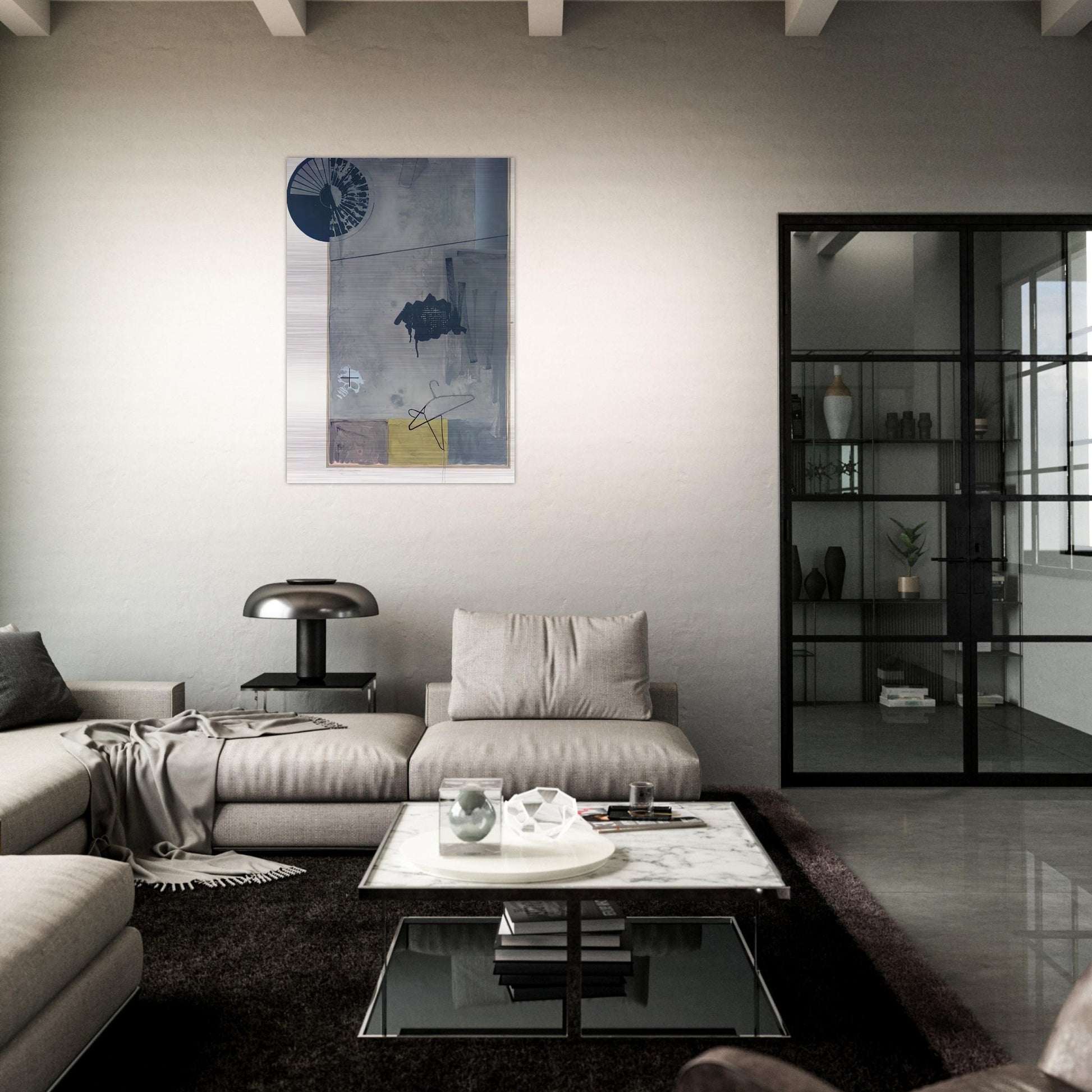 EVIAN - Jasper Johns Brushed Aluminum Print - 70x100 cm / 28x40 inches | Jasper Johns Aluminum Print | Jasper Johns Prints