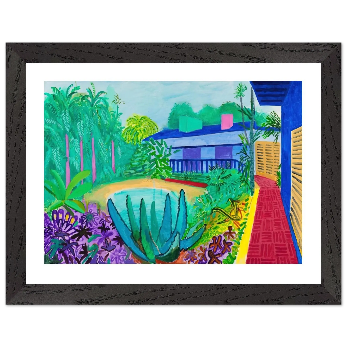 David Hockney - David Hockney Wall art - A1 (59.4 x 84.1  cm) - Premium Wooden Framed Poster With Fine Art Paper - Black frame