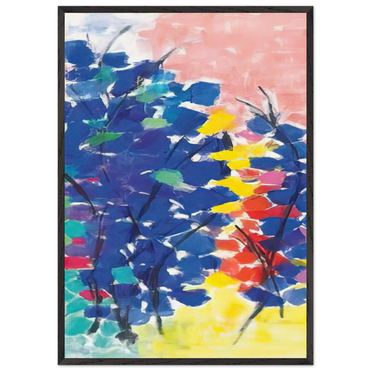 UNTITLED FLORAL ABSTRACTION 1970 - Alma Woodsey Thomas 70x100 cm / 28x40 inches Framed Art Print – Black Wooden Frame