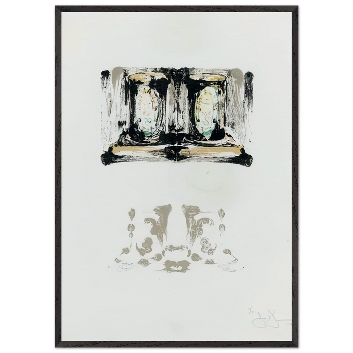 ALE CANS ULAE 152 - Jasper Johns 70x100 cm / 28x40 inches Framed Art Print – Black Wooden Frame