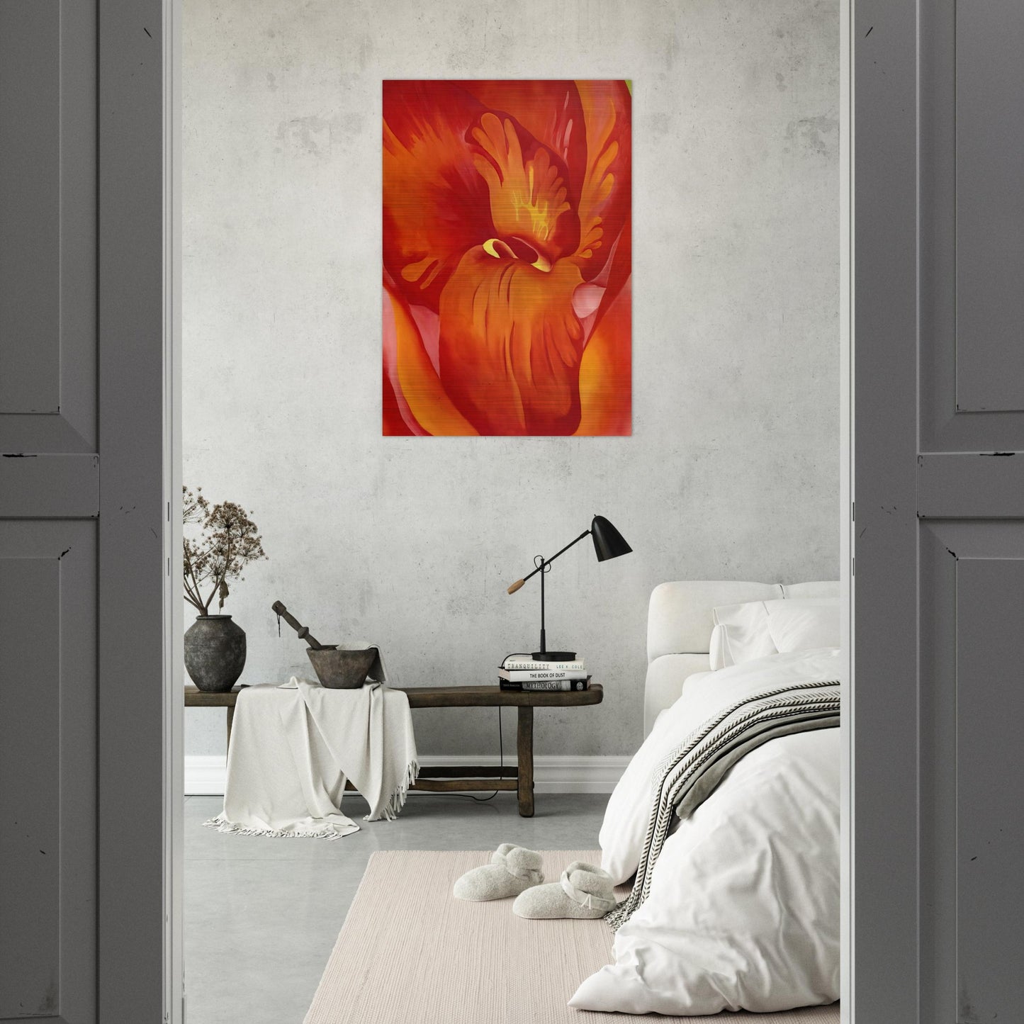 Canna Red and Orange - Georgia O'Keeffe Brushed Aluminum Print - 70x100 cm / 28x40 inches | Georgia O'Keeffe Aluminum Print | Georgia O'Keeffe Prints