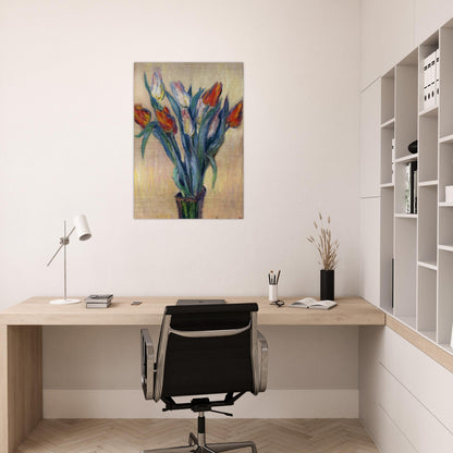 Vase of Tulips - claude monet Brushed Aluminum Print - 70x100 cm / 28x40 inches | claude monet Aluminum Print | claude monet Prints