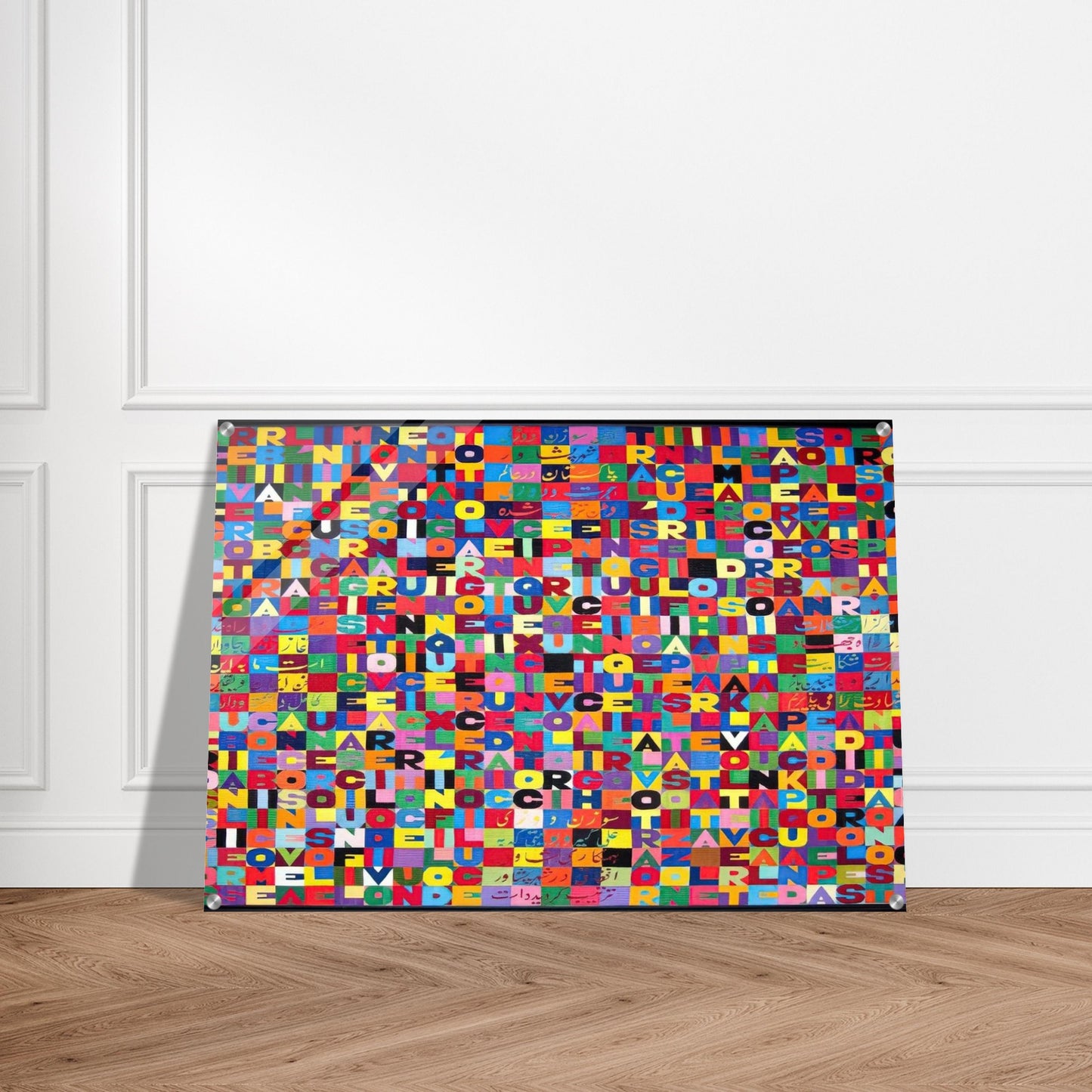 METTERE I VERBI ALL INFINITO MILLENOVECENTO OTTANTOTTO 1988 - Alighiero Boetti Acrylic Print - 70x100 cm / 28x40″ inches