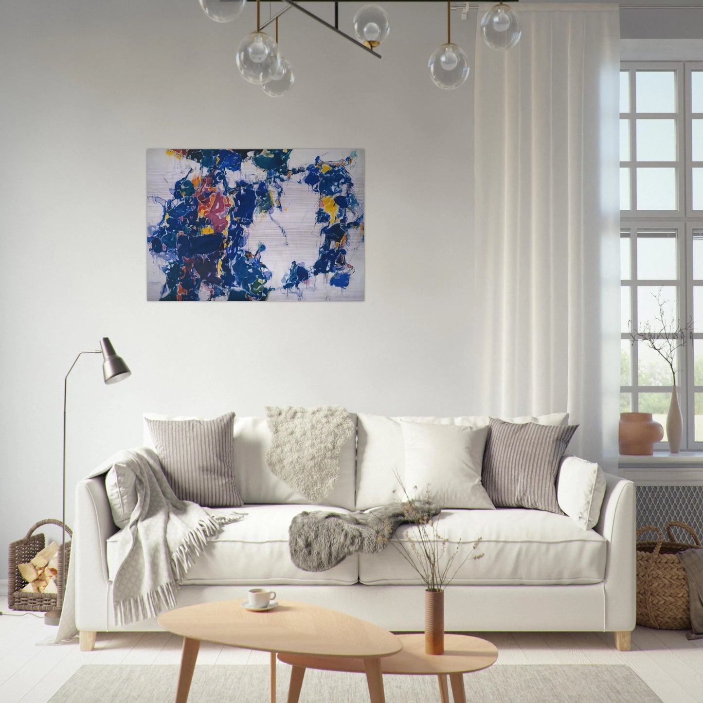 Around the Blues - Sam Francis Brushed Aluminum Print - 70x100 cm / 28x40 inches | Sam Francis Aluminum Print | Sam Francis Prints