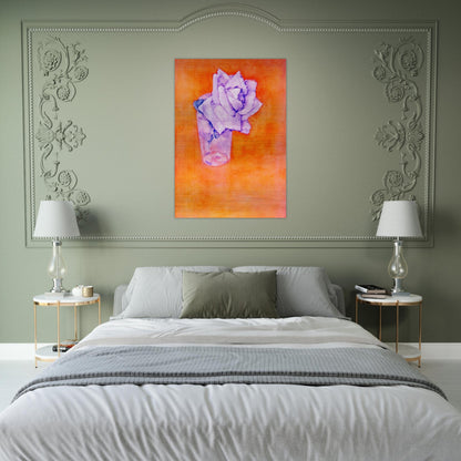 White Rose in a Glass - Piet Mondrian Brushed Aluminum Print - 70x100 cm / 28x40 inches | Piet Mondrian Aluminum Print | Piet Mondrian Prints