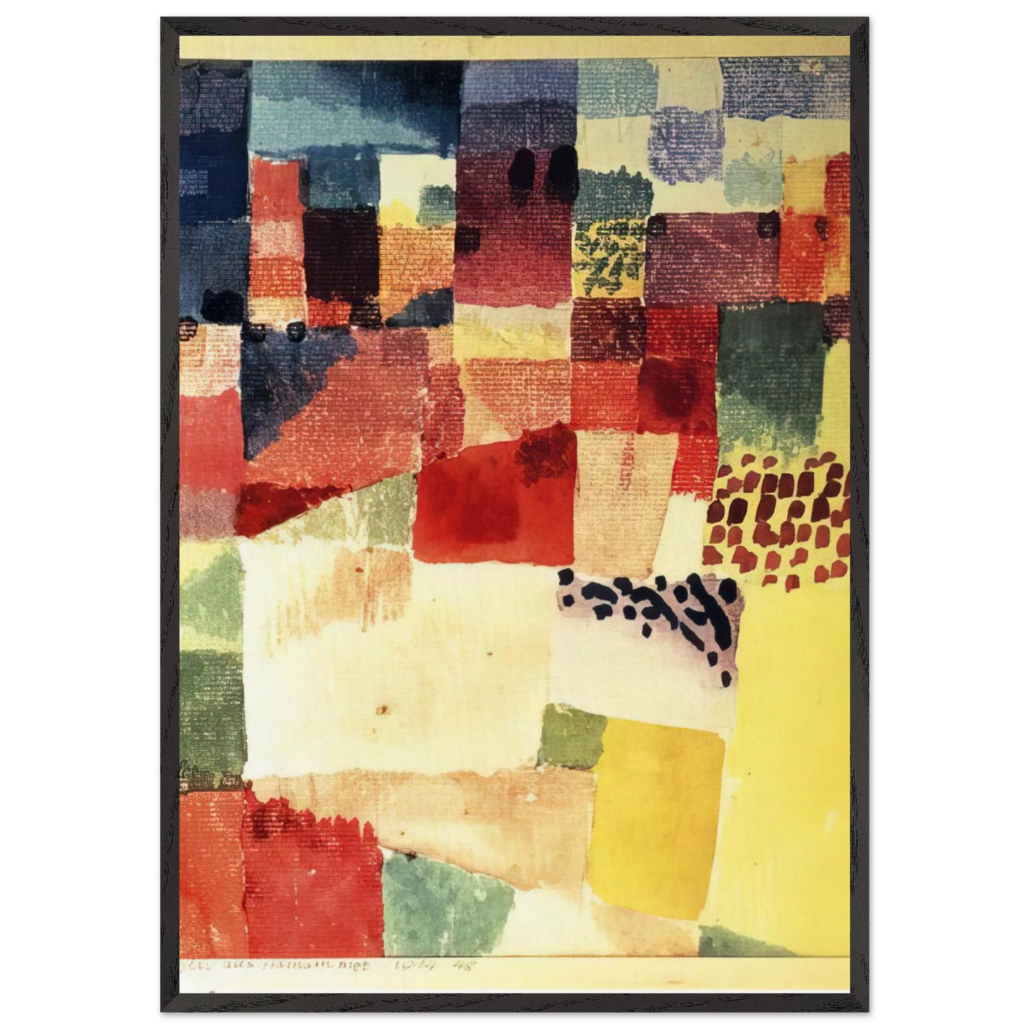 HAMMAMET - Paul Klee 70x100 cm / 28x40 inches Framed Art Print – Black Wooden Frame