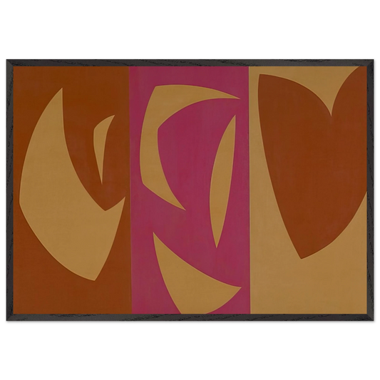 Triptyque ocre-violet-rouge - Fernand Leduc 70x100 cm / 28x40 inches Framed Art Print – Black Wooden Frame
