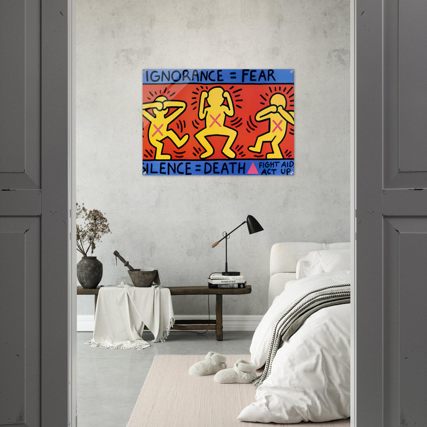IGNORANCE FEAR 1989 - Keith Haring Acrylic Print - 70x100 cm / 28x40″ inches