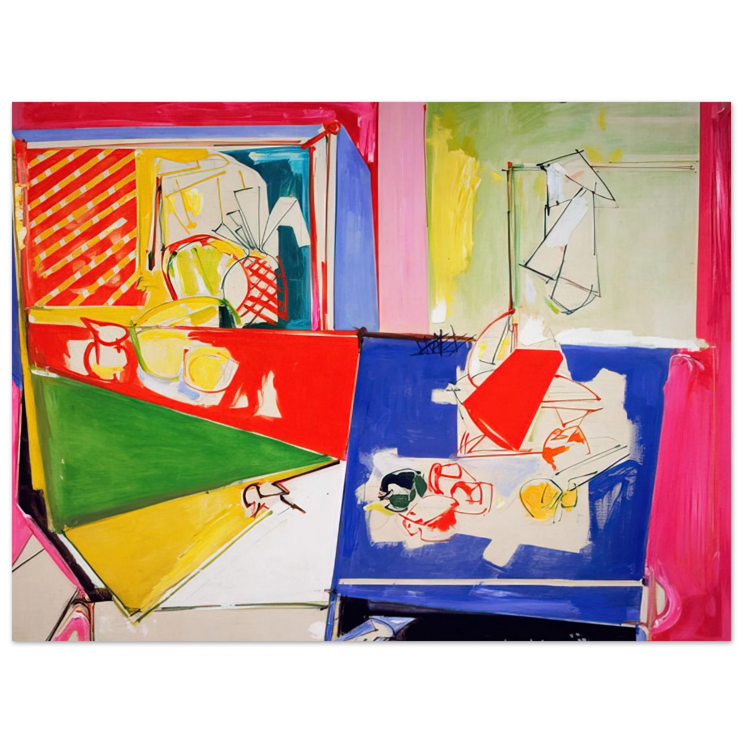 Hans Hofmann - Magenta and Blue  75x100 cm / 30x40inches Fine Art Poster