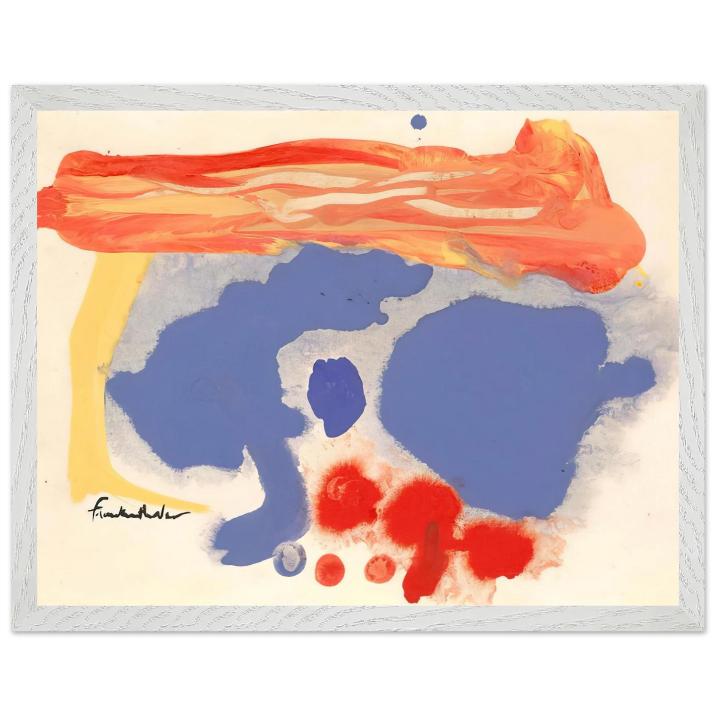 Helen Frankenthaler - Summerscene, Provincetown - 1961 Wall art - 70x100 cm / 28x40 inches - Premium Wooden Framed Poster With Fine Art Paper-canvas - Black frame