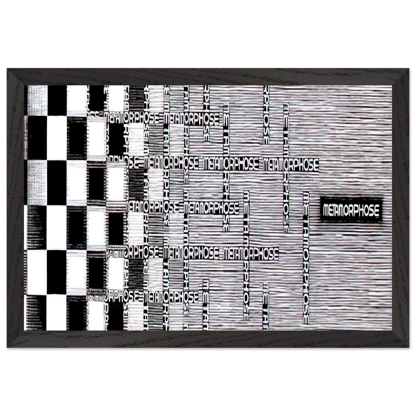 MC Escher - METAMORPHOSIS II EXCERPT 7 Wall Art - 30x40 cm / 12x16 inches - Premium Wooden Framed Poster With Fine Art Paper - Black frame