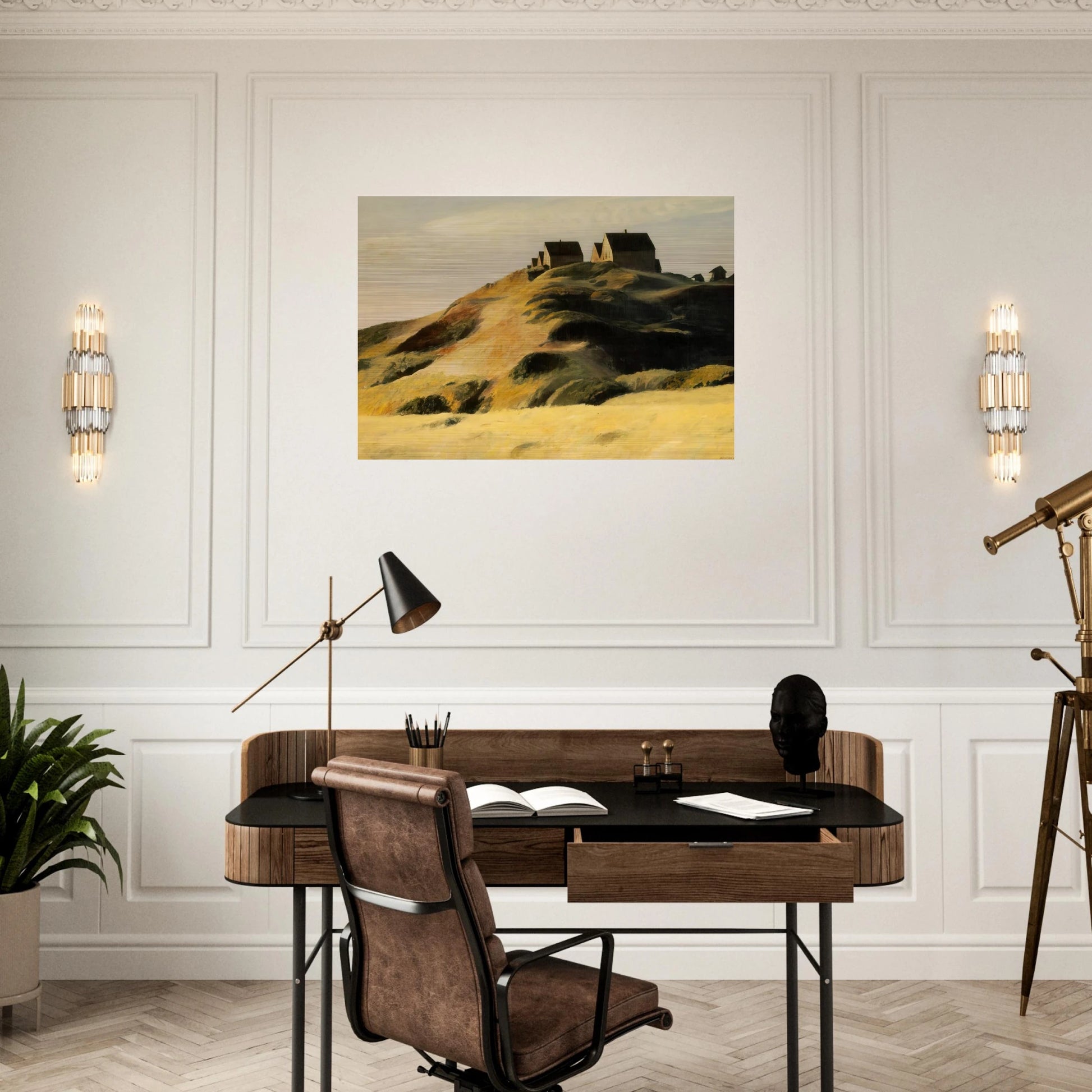 Corn Hill - Edward Hopper Brushed Aluminum Print - 70x100 cm / 28x40 inches | Edward Hopper Aluminum Print | Edward Hopper Prints