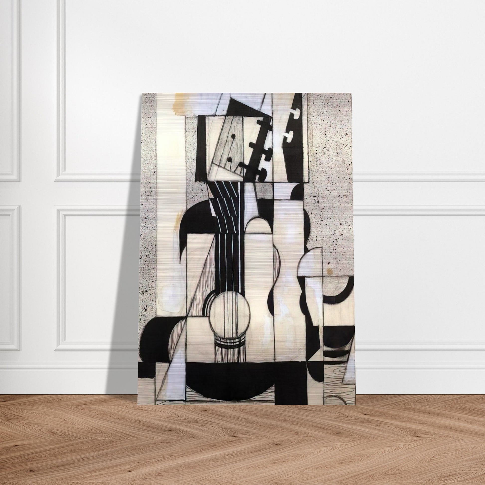 STILL LIFE WITH GUITAR 1913 - Juan Gris Brushed Aluminum Print - 70x100 cm / 28x40 inches | Juan Gris Aluminum Print | Juan Gris Prints