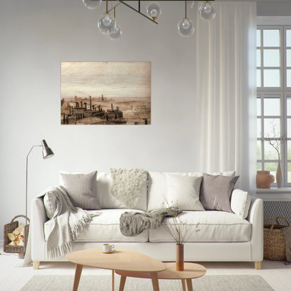 View of Paris, with the Hôtel de Ville and the Tour-Saint-Jacques - Vincent van Gogh Brushed Aluminum Print - 70x100 cm / 28x40 inches | Vincent van Gogh Aluminum Print | Vincent van Gogh Prints
