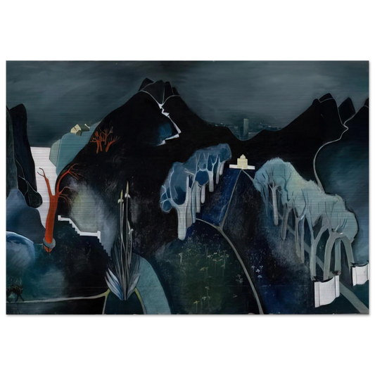 Mysterious Landscape - 1930 - Tove Jansson Brushed Aluminum Print - 70x100 cm / 28x40 inches | Tove Jansson Aluminum Print | Tove Jansson Prints