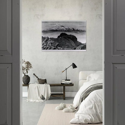 CASTEL MOLA AND MOUNT ETNA SICILY DECEMBER 1932 1932 - MC Escher Brushed Aluminum Print - 70x100 cm / 28x40 inches | MC Escher Aluminum Print | MC Escher Prints