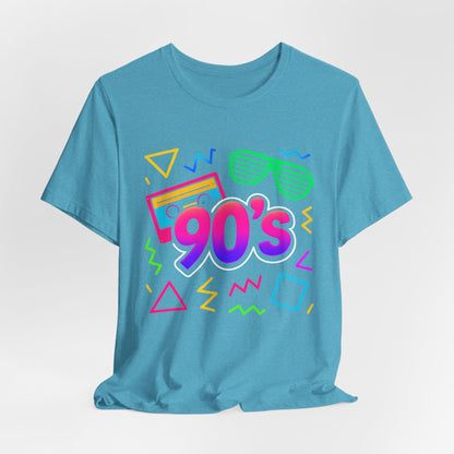 Música de la vieja escuela de los 90: ambiente arcade, clásico vintage de los 90. Camiseta retro de los 90 con la frase "Amo los años noventa".