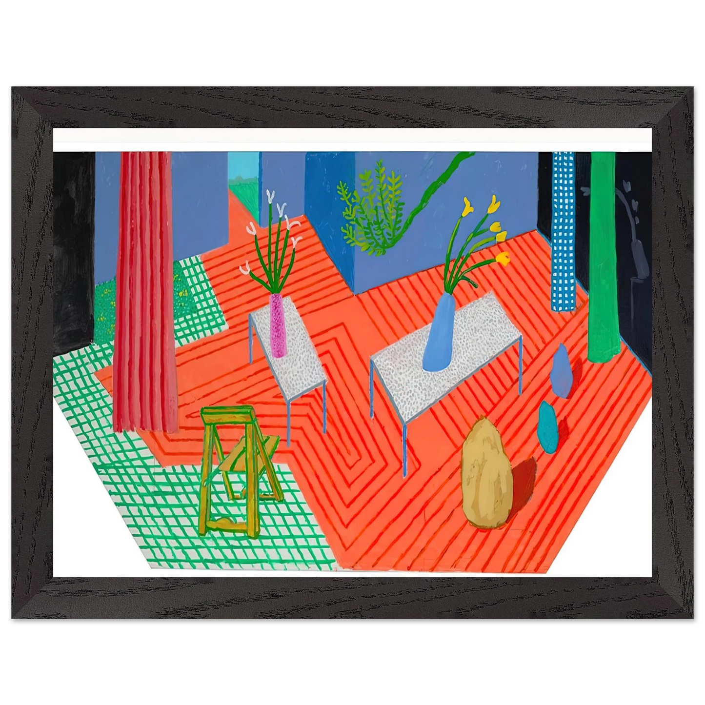 David Hockney - David Hockney Wall art - 20x25 cm / 8x10 inches - Premium Wooden Framed Poster With Fine Art Paper-canvas - Wood frame