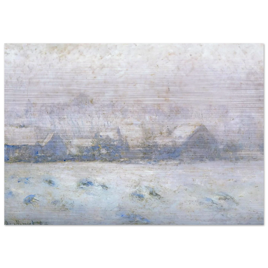 Snow Effect, Giverny - claude monet Brushed Aluminum Print - 70x100 cm / 28x40 inches | claude monet Aluminum Print | claude monet Prints