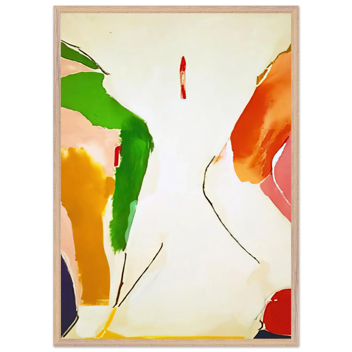 Helen Frankenthaler - Living Edge - 1973 Wall art - 30x45 cm / 12x18 Inches - Premium Wooden Framed Poster With Fine Art Paper - Wood frame