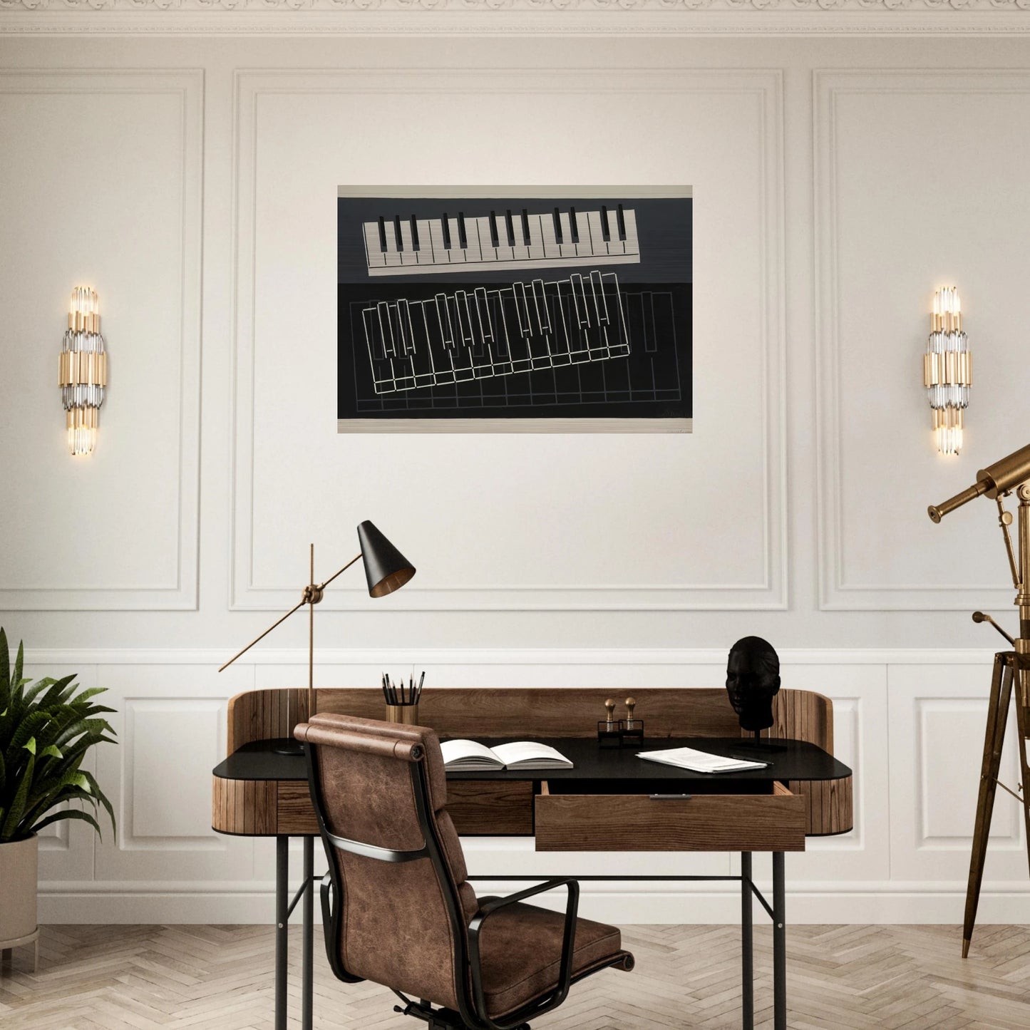 PIANO KEYS 1932 - Josef Albers Brushed Aluminum Print - 70x100 cm / 28x40 inches | Josef Albers Aluminum Print | Josef Albers Prints