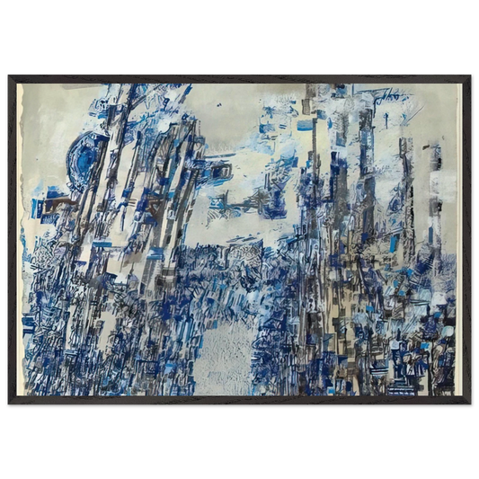 Linvasion - Tachisme - Maria Helena Vieira da Silva 70x100 cm / 28x40 inches Framed Art Print – Black Wooden Frame