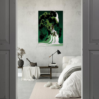 Snow Covered Bonsai - Eyvind Earle Brushed Aluminum Print - 70x100 cm / 28x40 inches | Eyvind Earle Aluminum Print | Eyvind Earle Prints