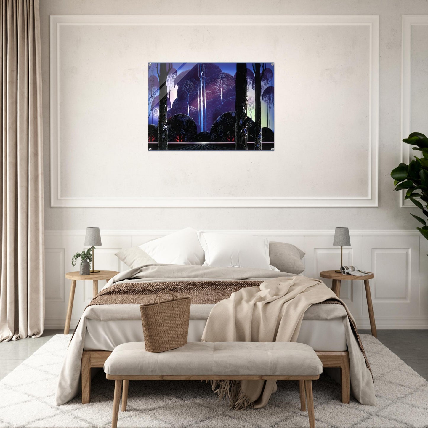 Purple Sunrise - Eyvind Earle Acrylic Print - 70x100 cm / 28x40″ inches | Eyvind Earle Wall Art | Eyvind Earle Prints