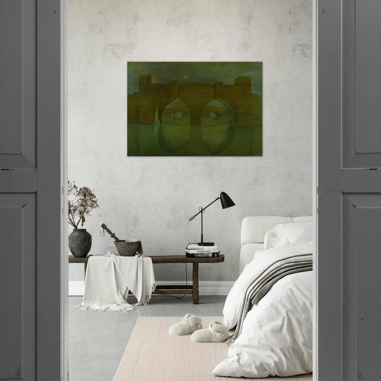 UNTITLED BRIDGE WITH REFLECTIONS SKETCH FOR A DUAL IMAGE PICTURE UNFINISHED - Salvador Dali Brushed Aluminum Print - 70x100 cm / 28x40 inches | Salvador Dali Aluminum Print | Salvador Dali Prints