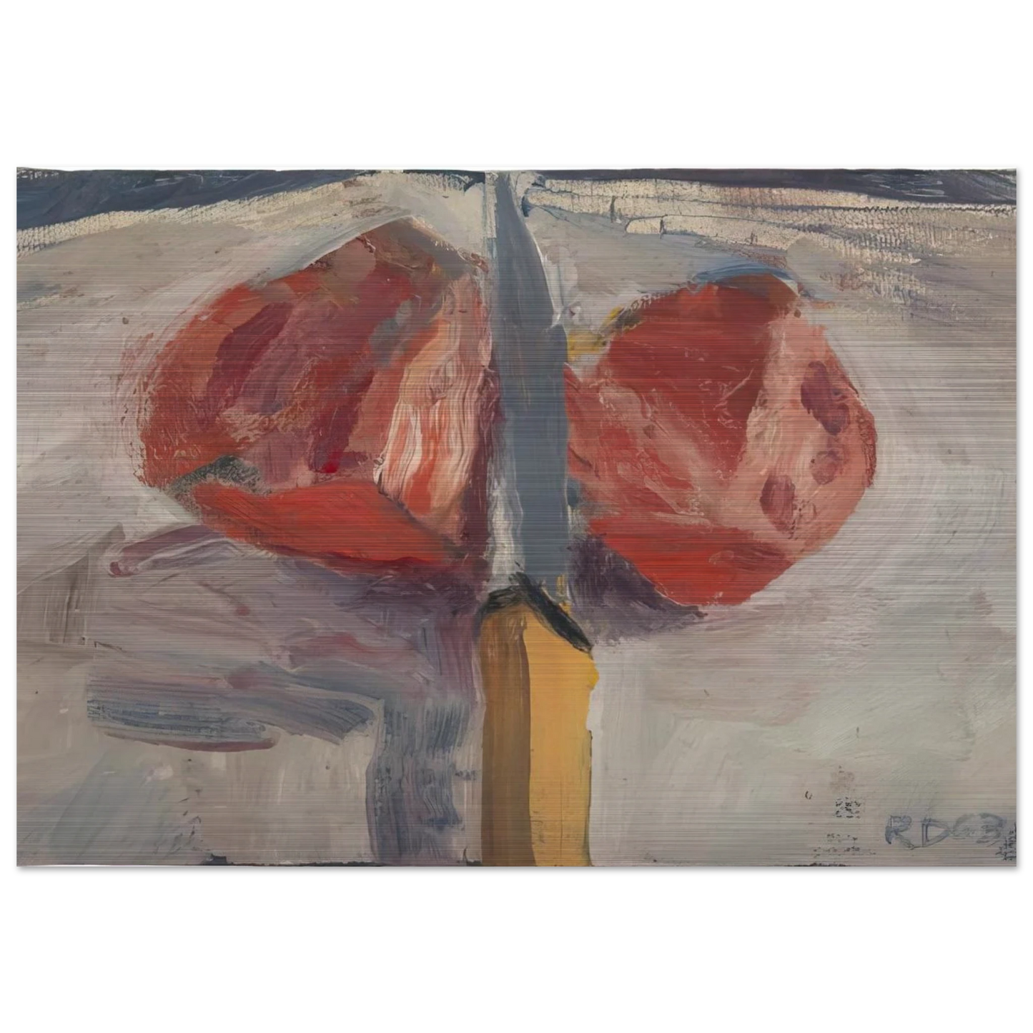 Tomato and Knife - Richard Diebenkorn Brushed Aluminum Print - 70x100 cm / 28x40 inches | Richard Diebenkorn Aluminum Print | Richard Diebenkorn Prints