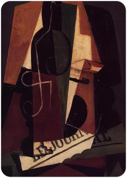 BOTTLE AND GLASS By Juan Gris Pack of 10 Post Cards | Juan Gris Post Cards | A6 (10.5 x 14.8 cm) - 4.1 x 5.8 inches