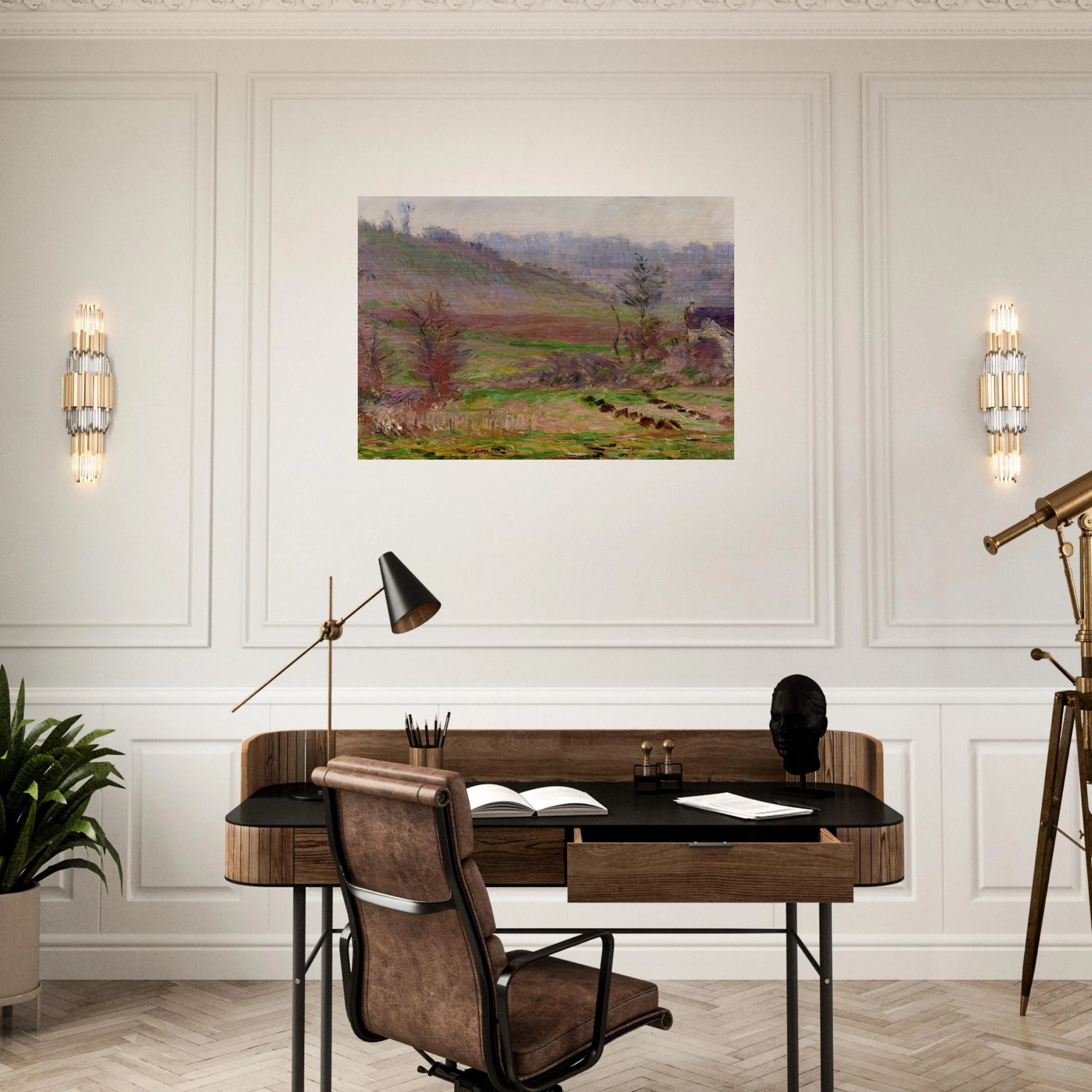 Valley of Falaise - claude monet Brushed Aluminum Print - 70x100 cm / 28x40 inches | claude monet Aluminum Print | claude monet Prints
