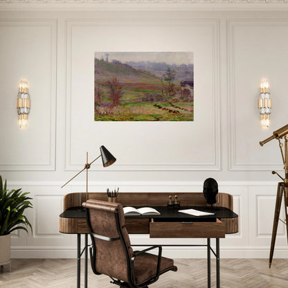 Valley of Falaise - claude monet Brushed Aluminum Print - 70x100 cm / 28x40 inches | claude monet Aluminum Print | claude monet Prints